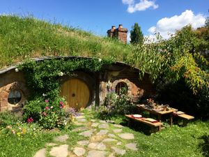 Hobbit house at Hobbiton, New-Zealand.